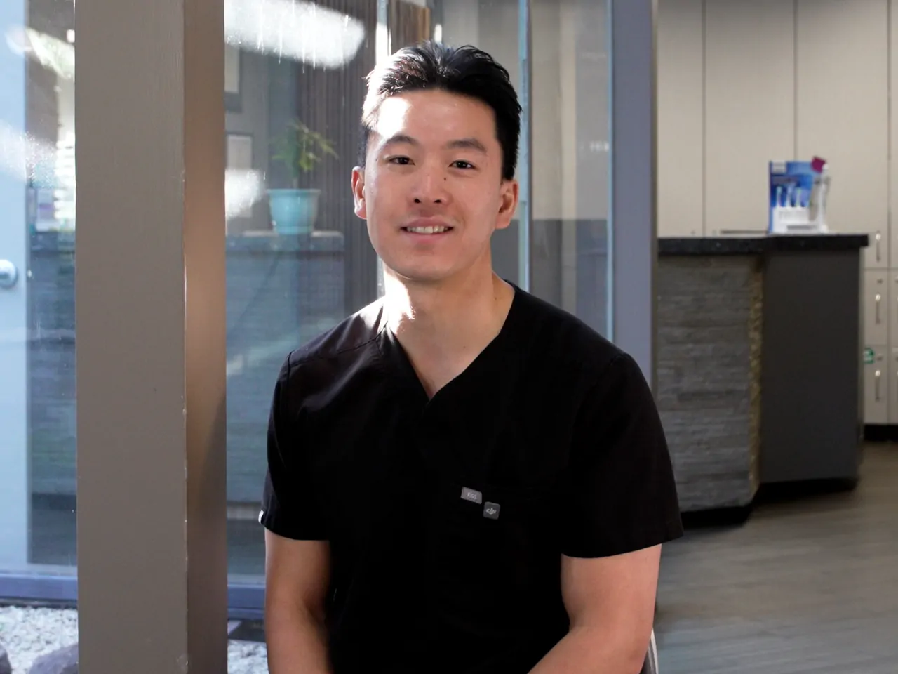 Dr. Christopher B. Wong in his Palo Alto dental office