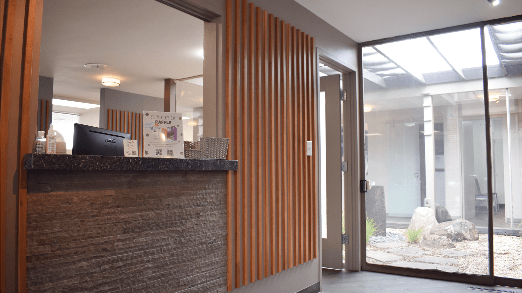 Reception desk at Dr. Wong's Palo Alto dental office