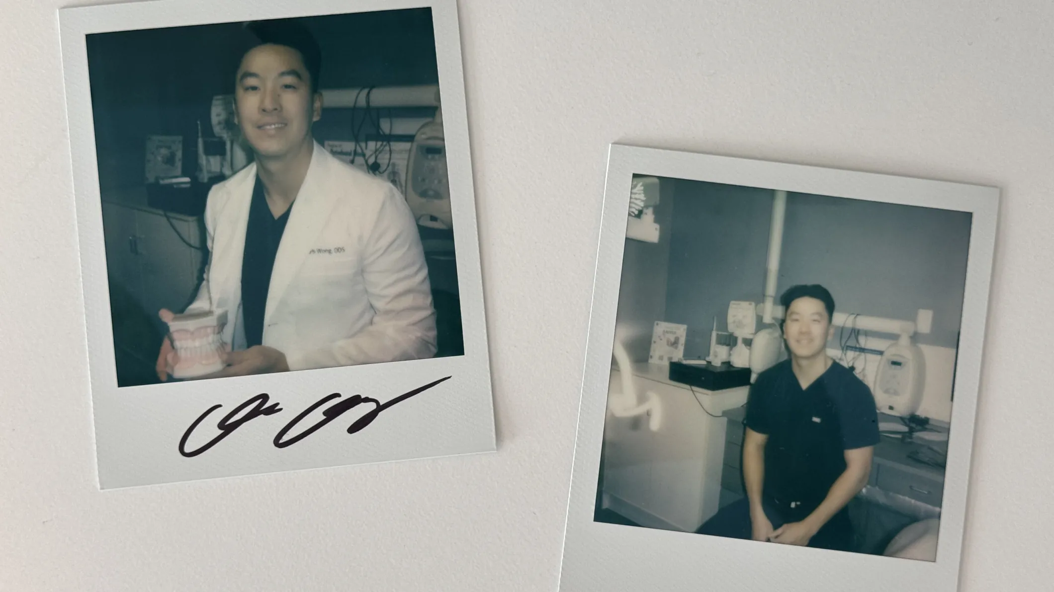 Dr. Christopher Wong in his dental practice - professional polaroid photos